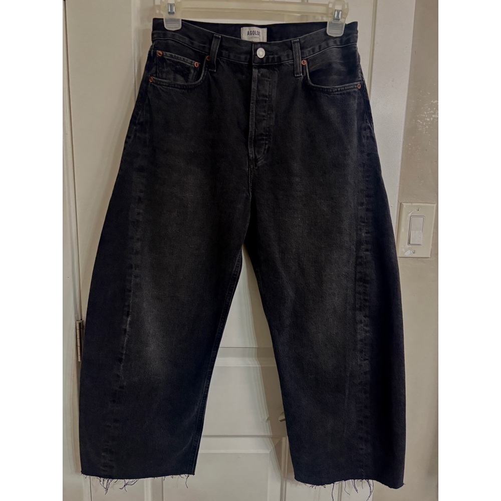 AGOLDE Luna High Rise Tapered Leg Black Jeans